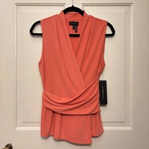 Donna Karan V-Neck Wrap Sleeveless Top, size XS